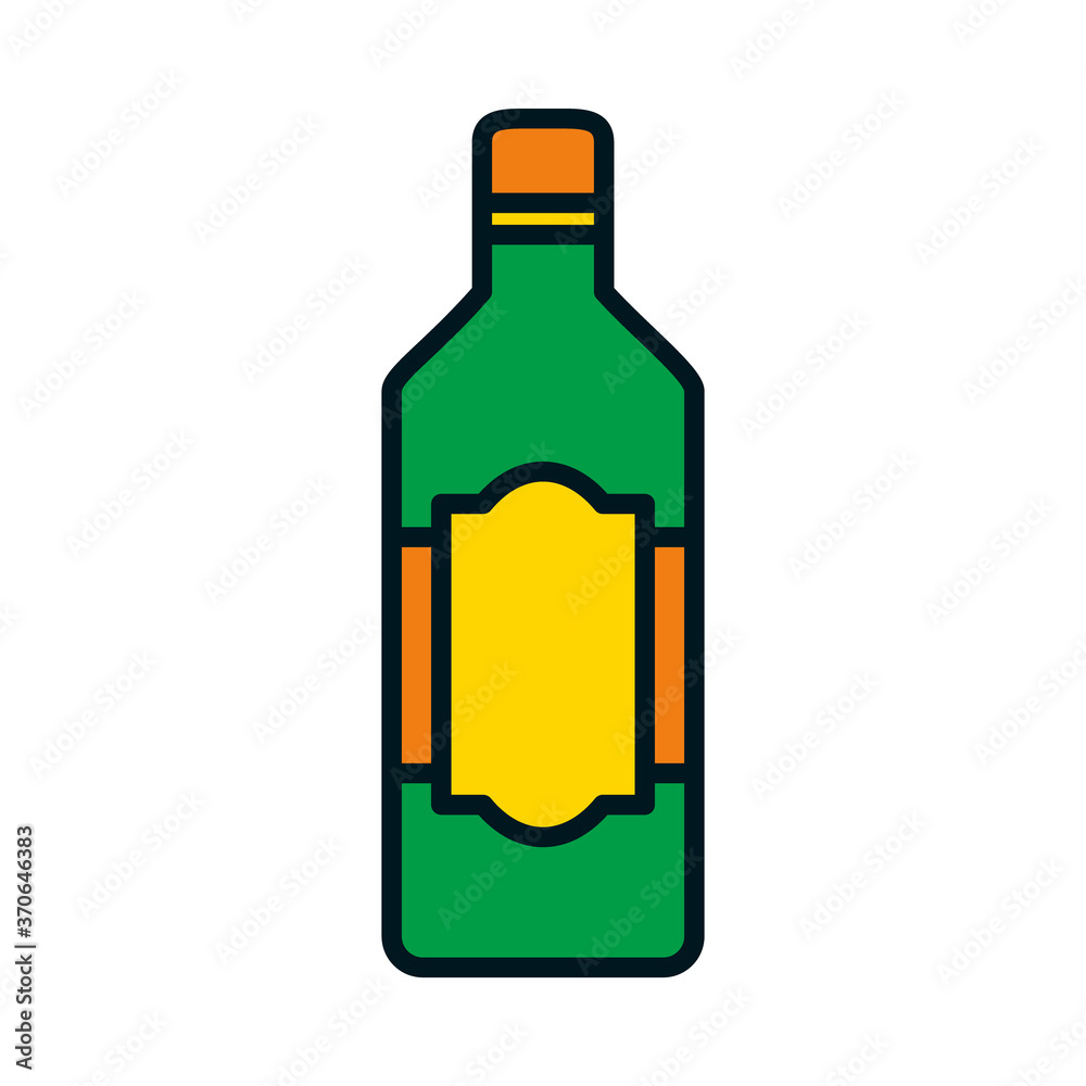 bottle of liquor icon, line and fill style bottle of liquor icon, line and fill style
