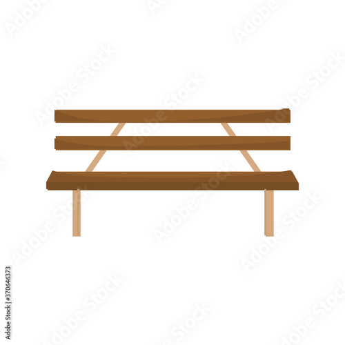 Isolated wooden park chair