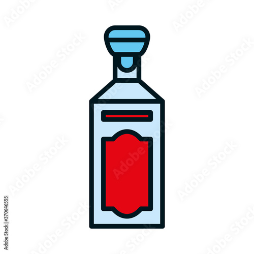 liqueur bottle icon, line and fill style