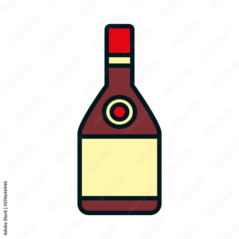 liquor bottle of whisky icon, line and fill style liquor bottle of whisky icon, line and fill style