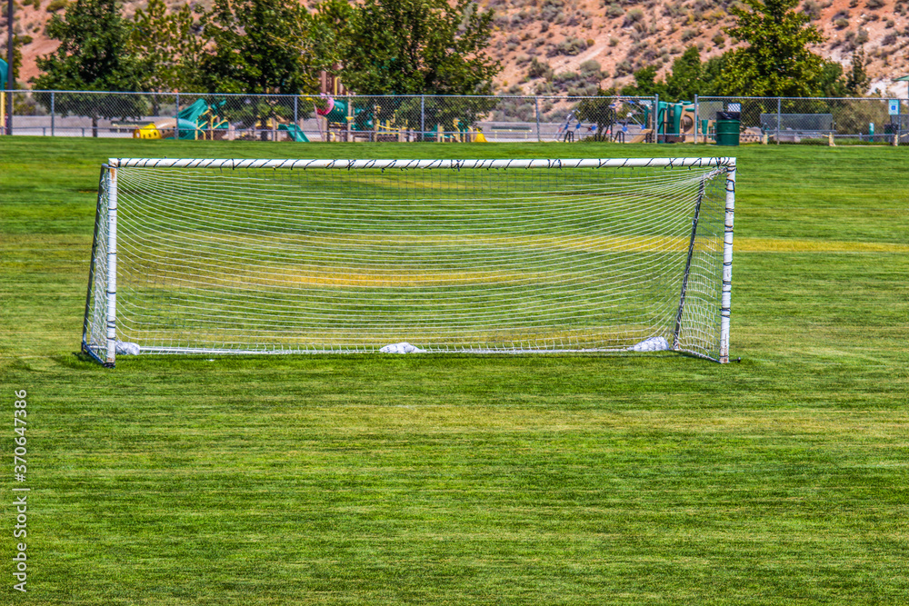 Fototapeta premium Soccer Net In Open Field
