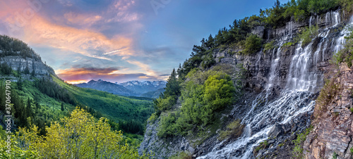 A Panorama Overlooking Scout Falls On Mount Timpanogos In The Wasatch Mountains Of Utah photo