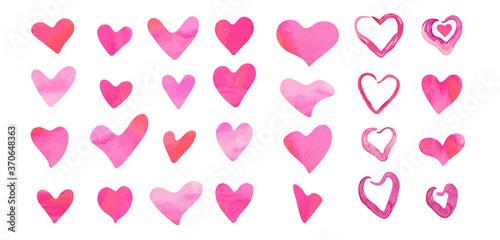 Heart Set, hand drawn icons and illustrations for valentines and wedding. Doodle hearts, hand drawn love heart collection. Vector illustration