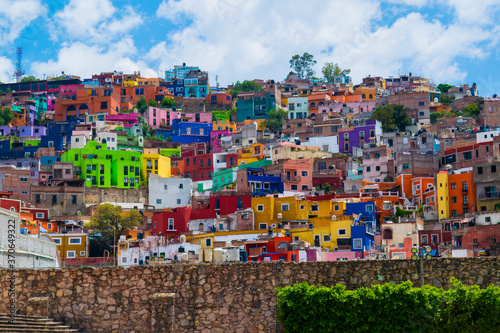 colorful houses in the city photo