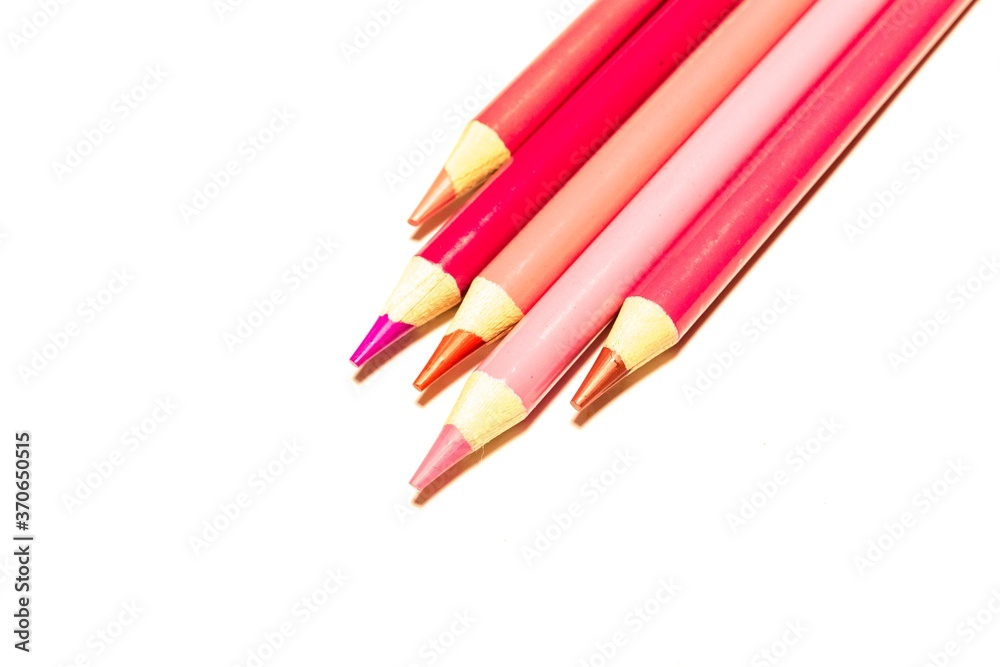 Pink Pencils isolated on white Background Pink Pencils isolated on white Background