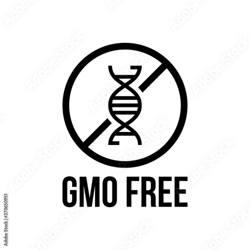 Black and white colored GMO free emblems. Vector illustration