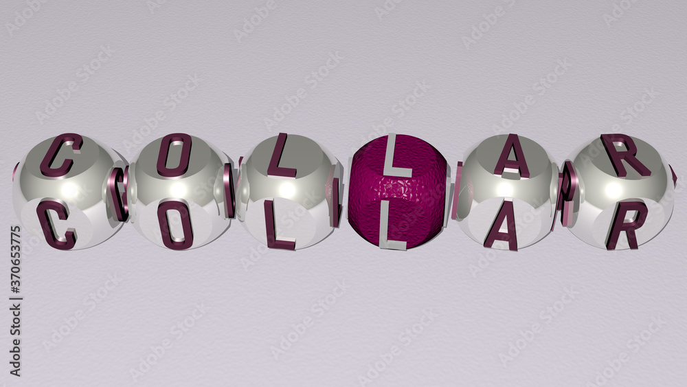 collar text by cubic dice letters. 3D illustration. business and background collar text by cubic dice letters. 3D illustration. business and background