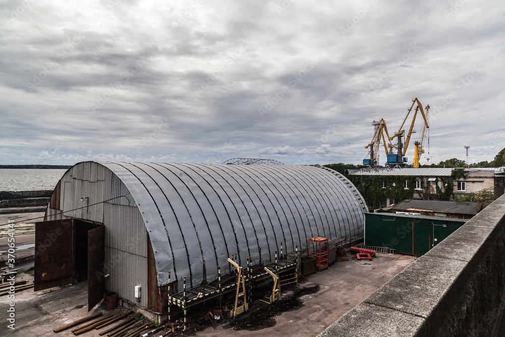 Naklejka premium Small sea port terminal