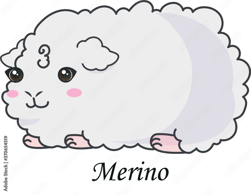 Obraz premium Guinea pig cartoon cavia cute merino white