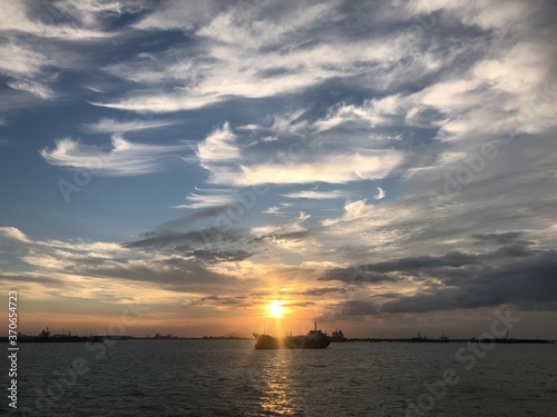 sunset over the sea