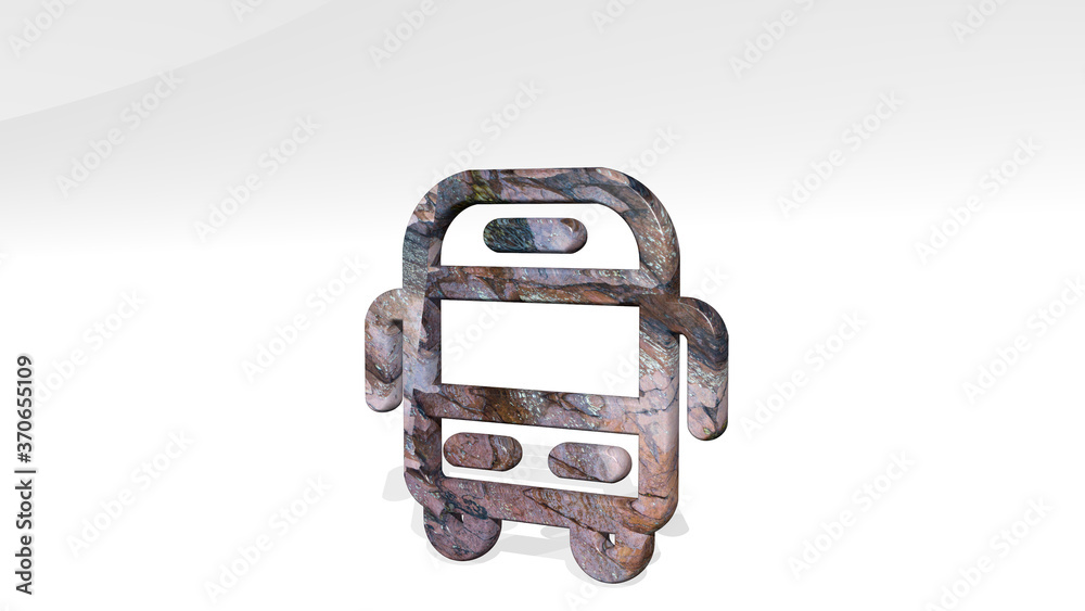 BUS 3D icon standing on the floor. 3D illustration. city and car BUS 3D icon standing on the floor. 3D illustration. city and car