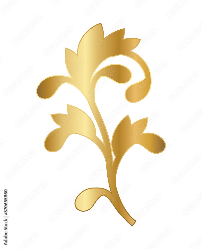 gold ornament in curved leaves shaped design of Decorative element theme Vector illustration gold ornament in curved leaves shaped design of Decorative element theme Vector illustration