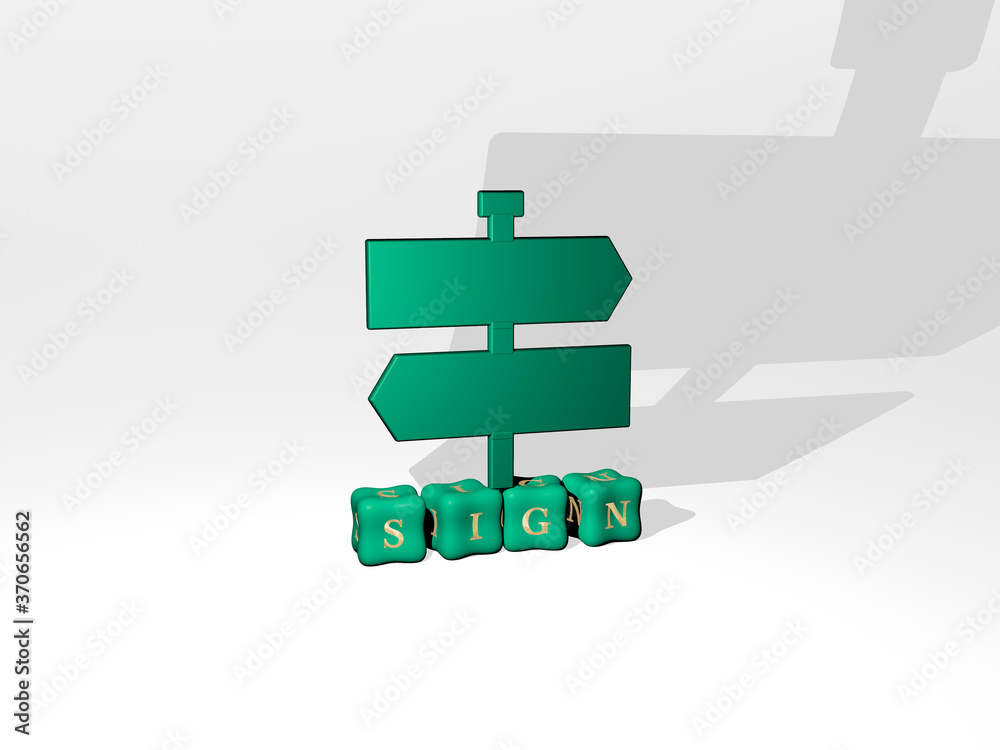 sign 3D icon object on text of cubic letters. 3D illustration. symbol and background sign 3D icon object on text of cubic letters. 3D illustration. symbol and background