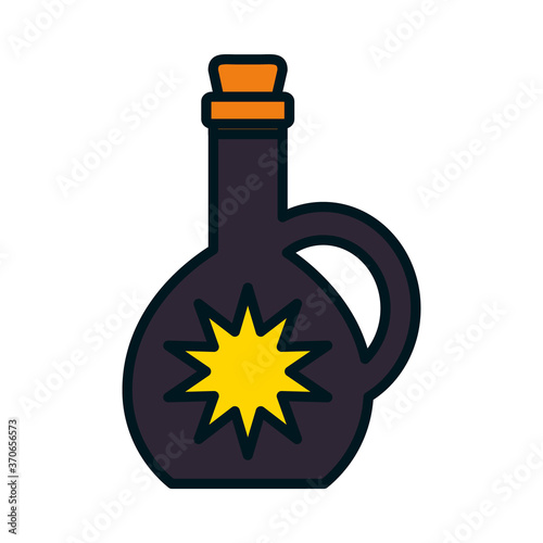 alcohol moonshine icon, line and fill style