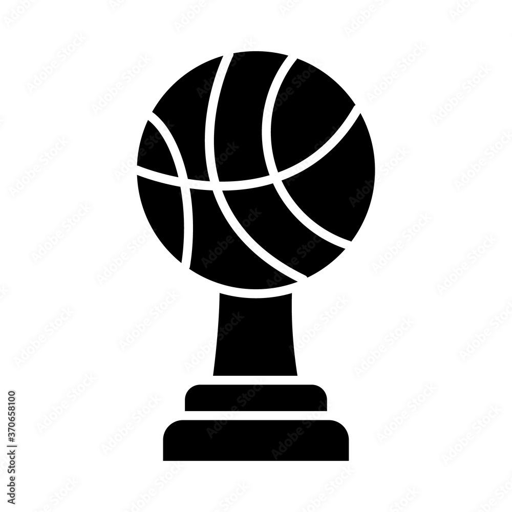 basketball ball trophy icon, silhouette style basketball ball trophy icon, silhouette style