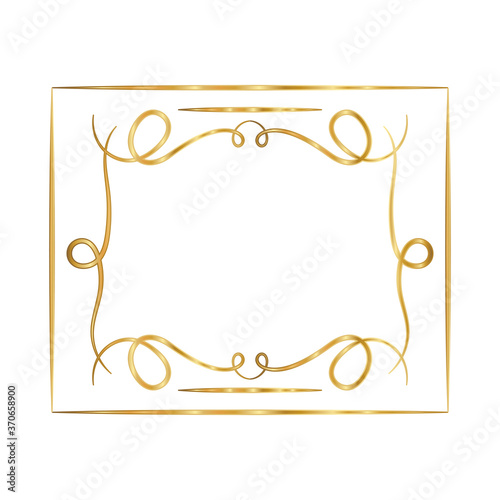 gold ornament frame in ribbon shaped design of Decorative element theme Vector illustration