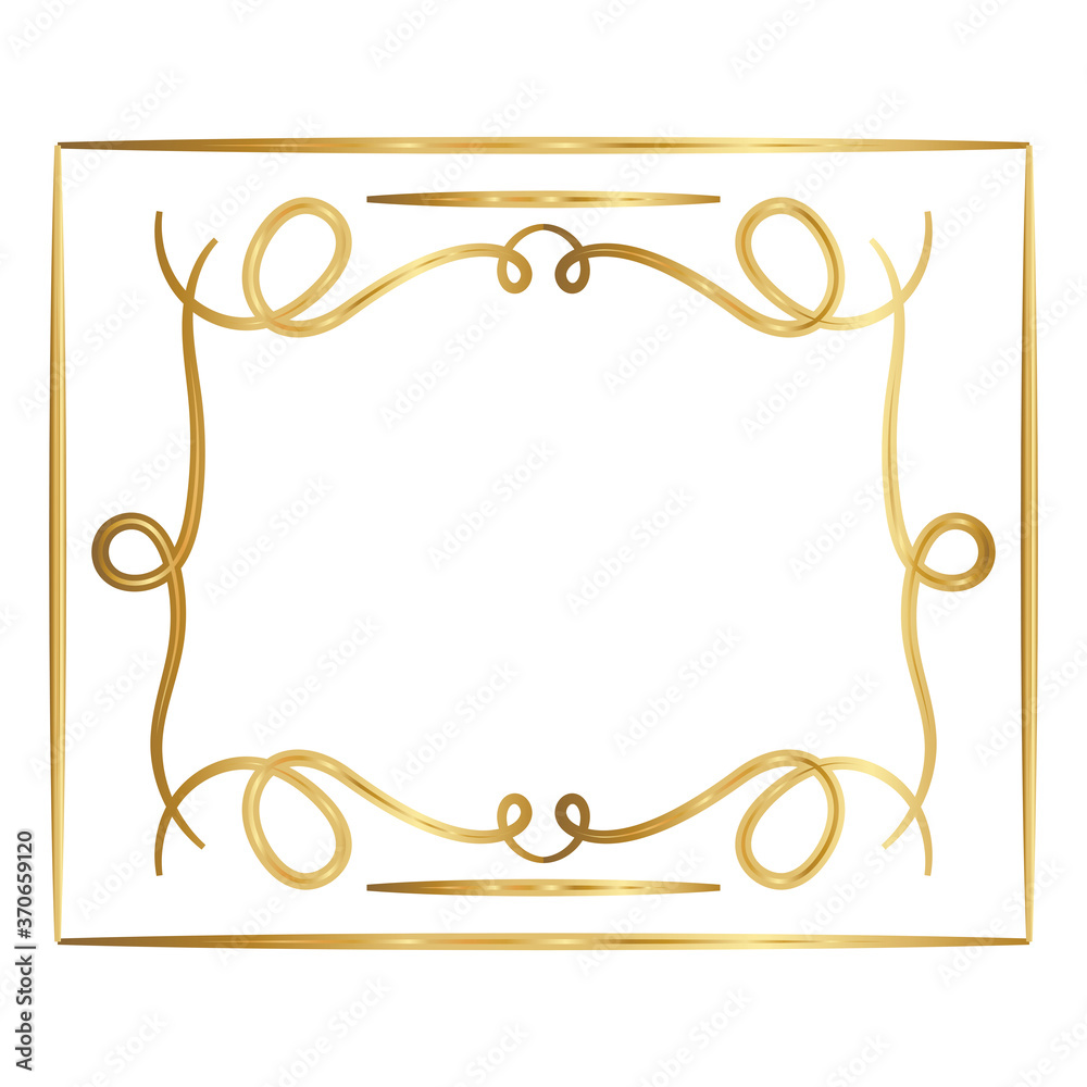 gold ornament frame with curves design of Decorative element theme Vector illustration gold ornament frame with curves design of Decorative element theme Vector illustration
