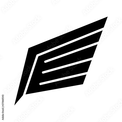 decorative squared wing icon, silhouette style