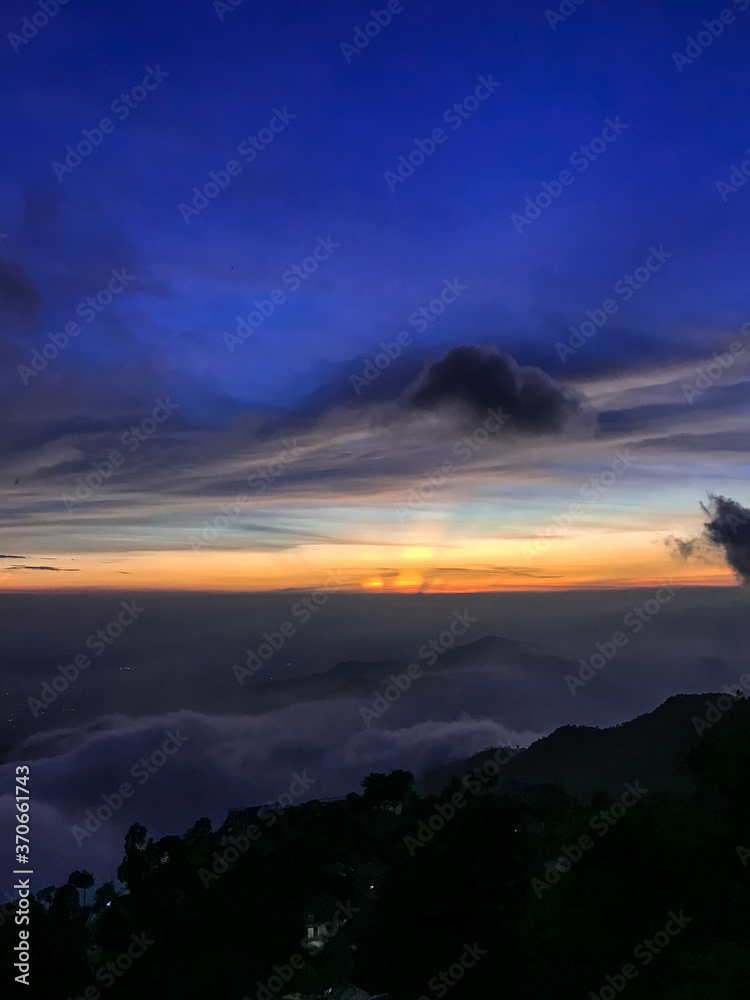 Beautiful sun set landscape image at Kashmir.