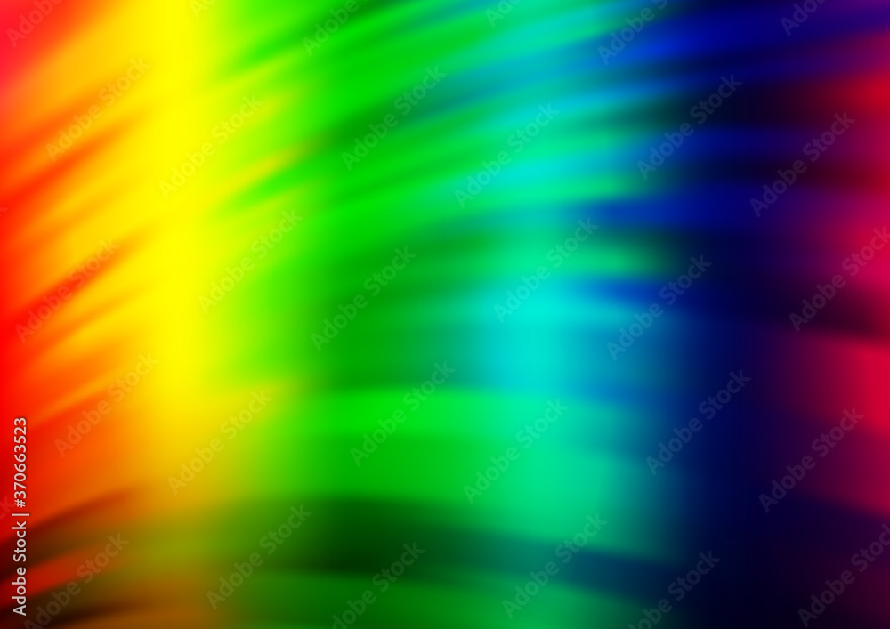 Light Multicolor, Rainbow vector background with bent lines.