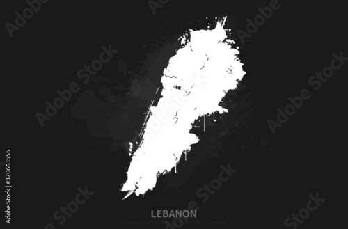 Canvas Print Vector Country Map Series of Watercolor Concepts in Lebanon, Middle East