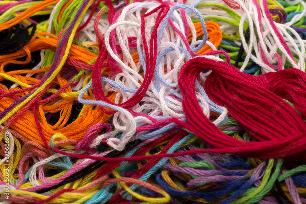 Colorful Embroidery threads background Colorful Embroidery threads background