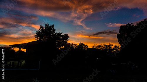 sunset in the countryside