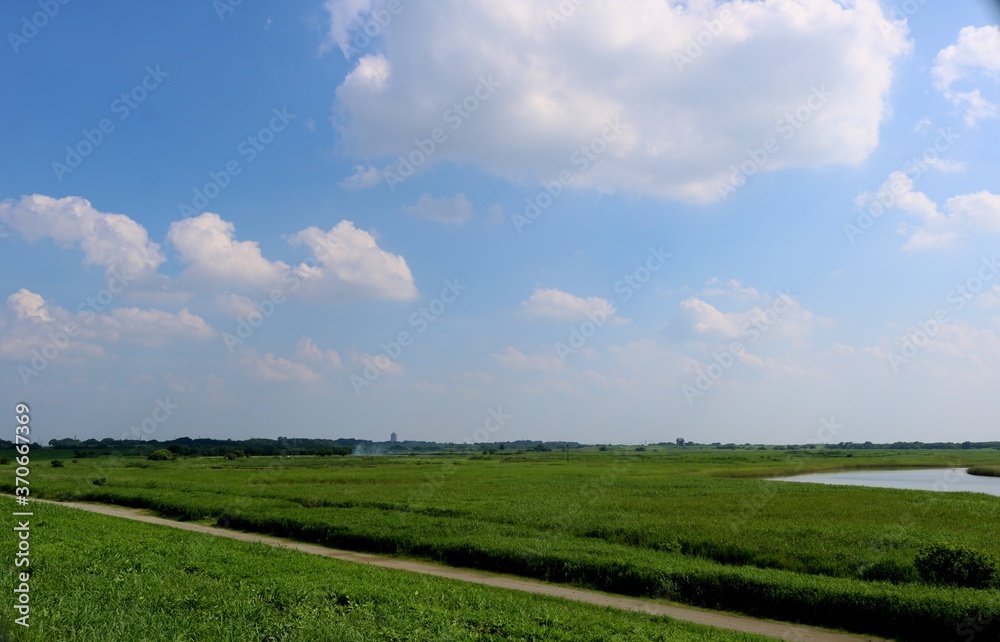 青空　さわやか　渡良瀬　風景　栃木