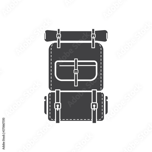 Camping icon vector illustration, mountain bag 