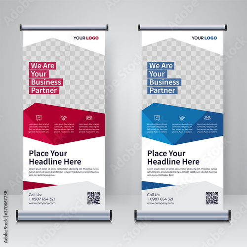 Corporate rollup or X banner design template 