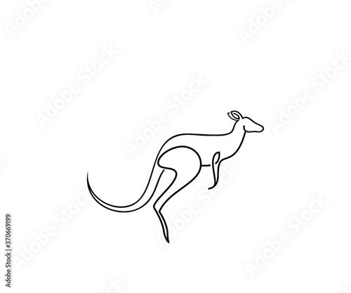 Icon kangaroo line logo design silhouette