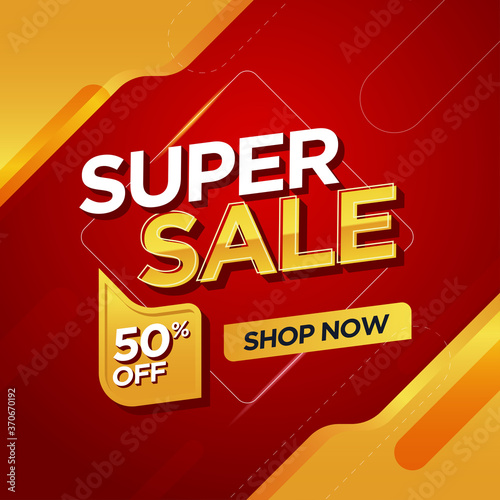 Super Sale banner design template