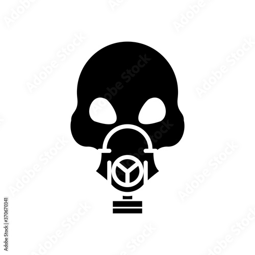death skull head wearing mask silhouette style icon