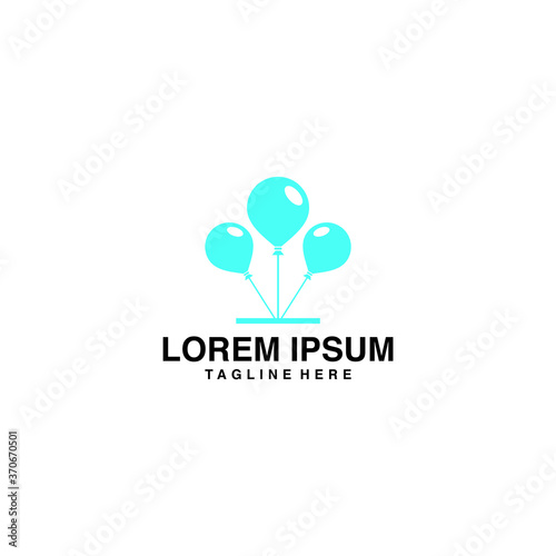 Three Gas Balloons Hovering Logo Vector Icon Illustration