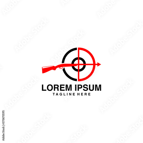 Air Rifle With Target Logo Vector Icon Illustration