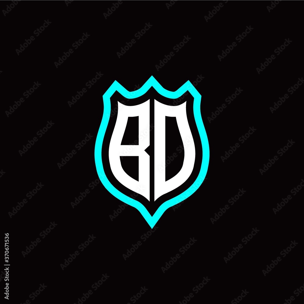 Initial B O letter with shield style logo template vector