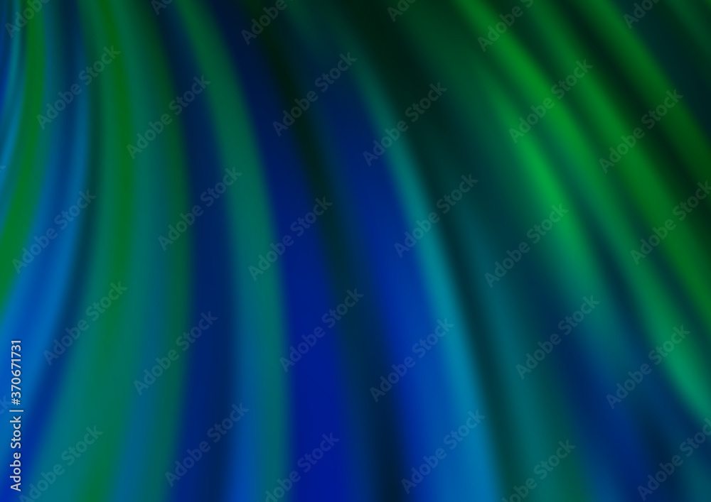 Dark Blue, Green vector background with bent ribbons.