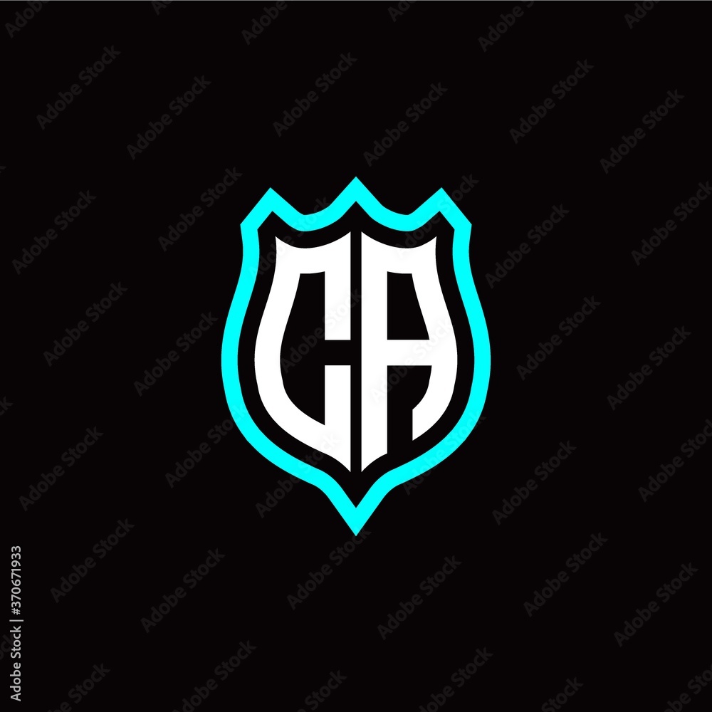 Initial C A letter with shield style logo template vector Initial C A letter with shield style logo template vector