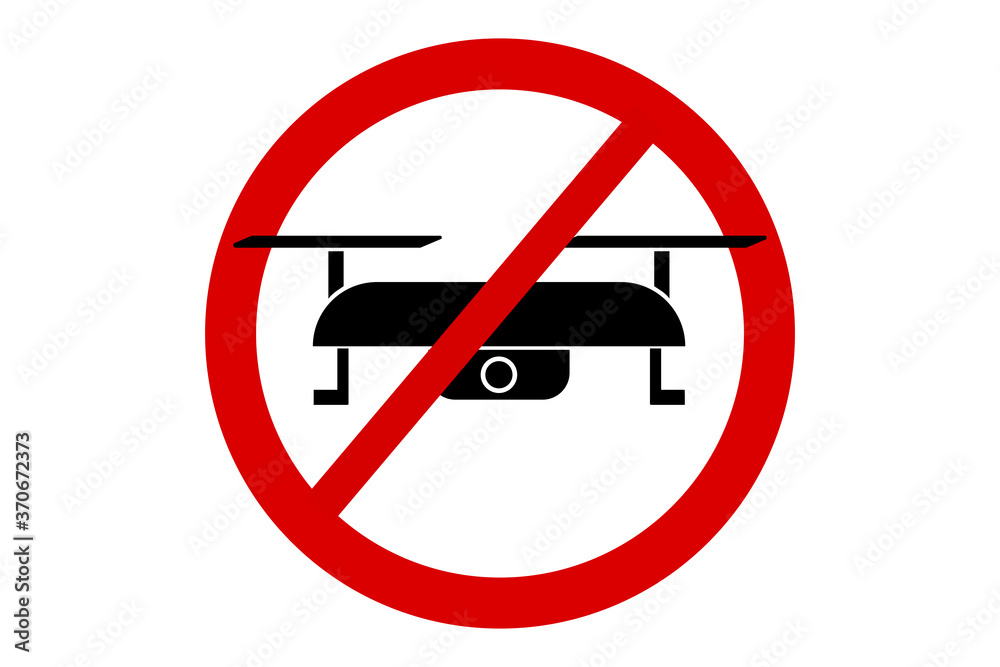 Drone ban zone sign. Copter prohibit symbol. Illustration of a restricted area sign for a camera in the air. Stock photo. Drone ban zone sign. Copter prohibit symbol. Illustration of a restricted area sign for a camera in the air. Stock photo.