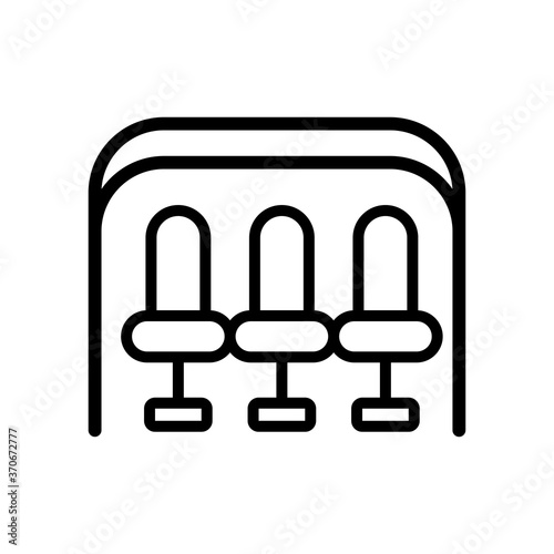 soccer substitute chairs line style icon