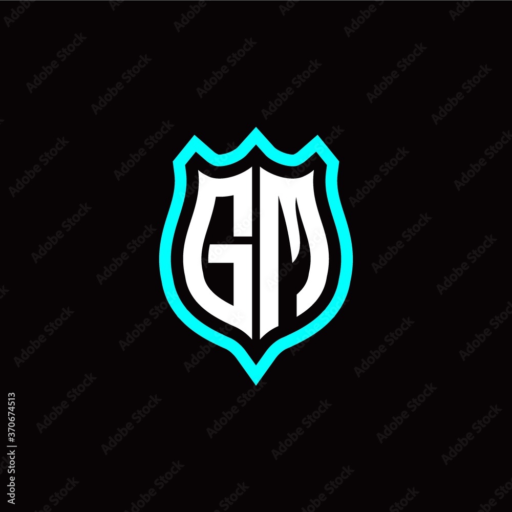 Initial G M letter with shield style logo template vector Initial G M letter with shield style logo template vector