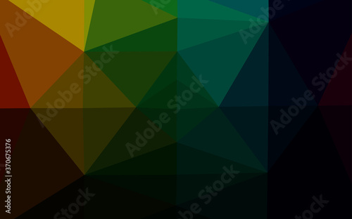Dark Multicolor  Rainbow vector abstract mosaic pattern.