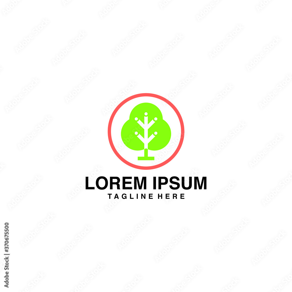 Simple Tree Logo Vector Icon Illustration
