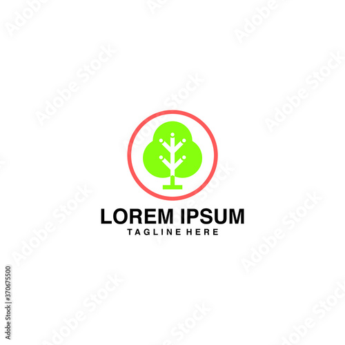 Simple Tree Logo Vector Icon Illustration