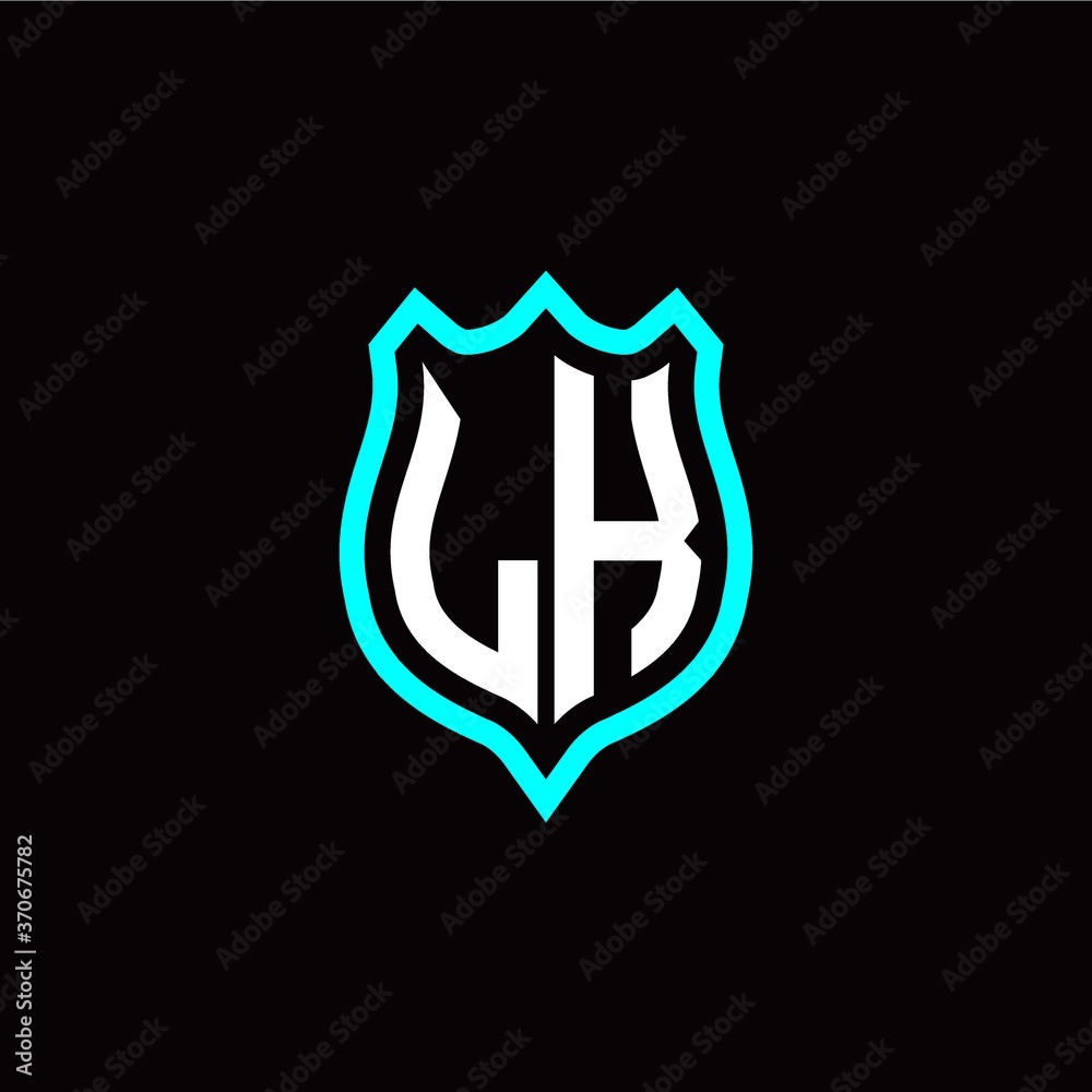 Initial L K letter with shield style logo template vector Initial L K letter with shield style logo template vector