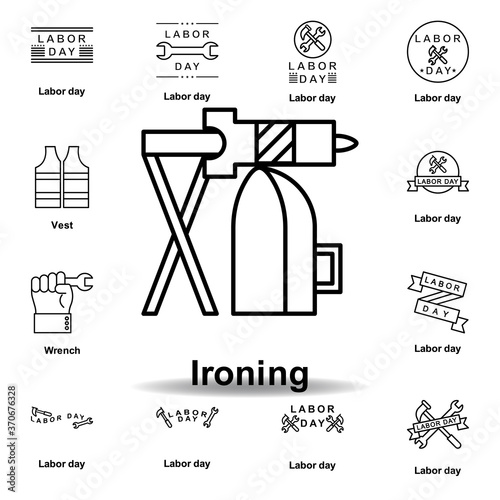 ironing outline icon. set of labor day illustration icon. Signs and symbols can be used for web, logo, mobile app, UI, UX