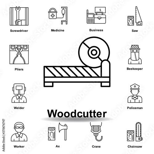 woodcutter outline icon. set of labor day illustration icon. Signs and symbols can be used for web, logo, mobile app, UI, UX
