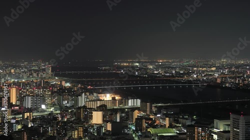 Wallpaper Mural 梅田スカイビルから大阪キタエリアの夜景【タイムラプス】 Torontodigital.ca