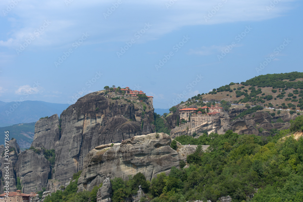 
8/9/2020 Greece, Trikala city, Meteora location. Large rocks and Byzantine Monasteries