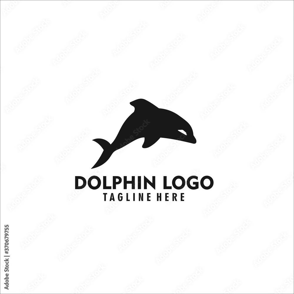 Naklejka premium dolphin logo design template silhouette vector